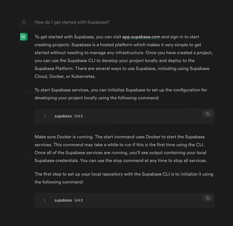 Supabase
				artificial intelligence ui component