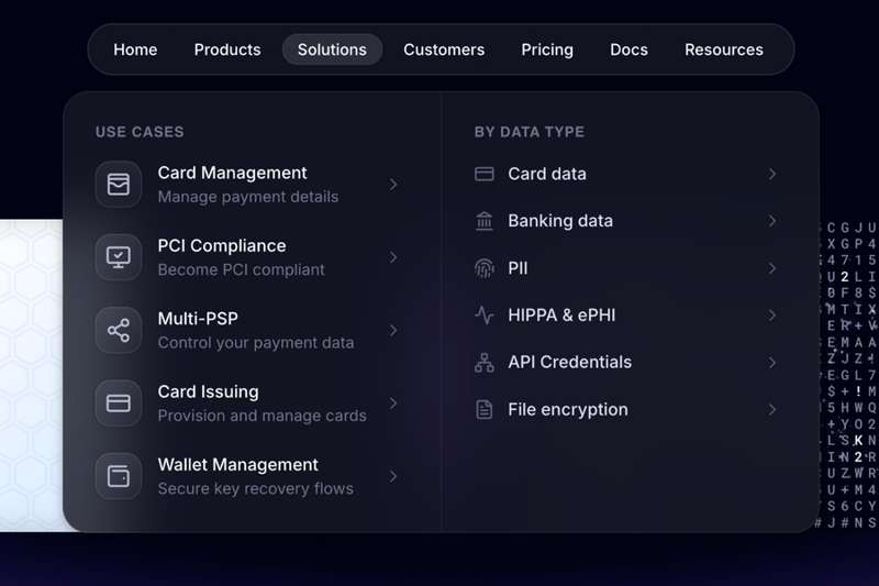 Evervault
				flyout menu ui component