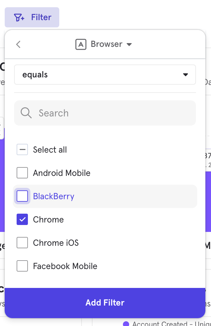 Mixpanel
				sorting & filtering ui component