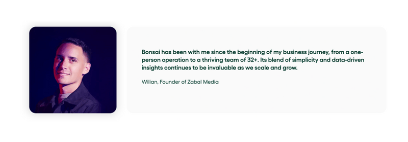 Bonsai
				testimonial ui component