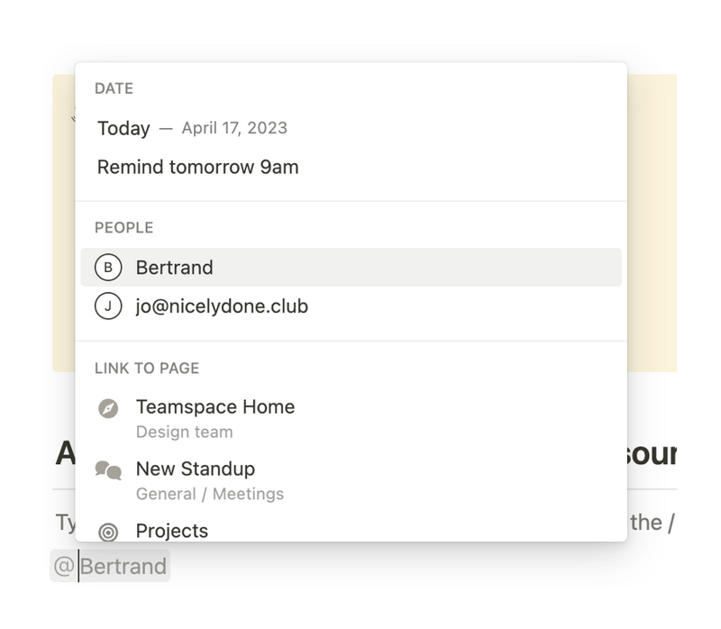 Notion
				dropdown menu ui component