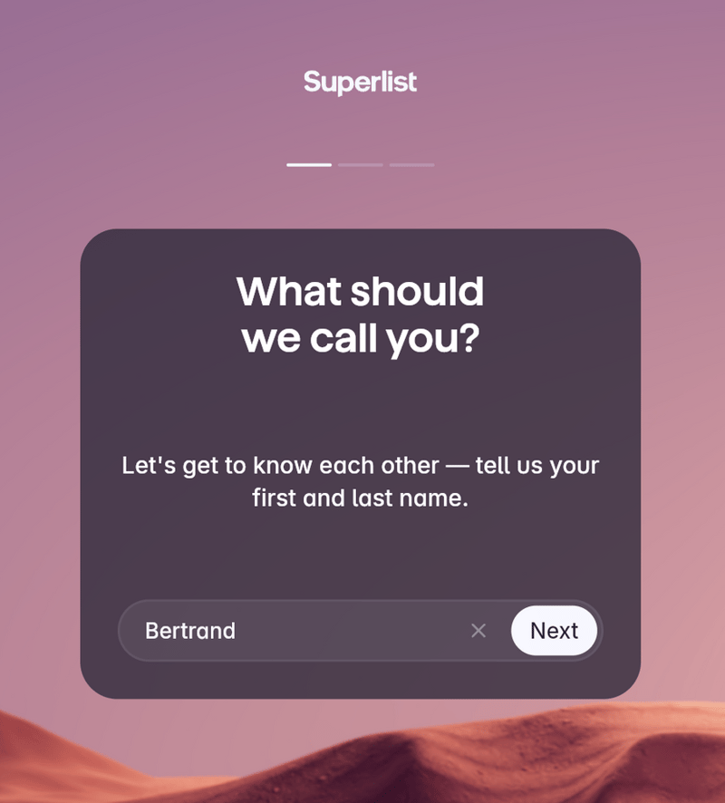 Superlist
				progress indicator ui component