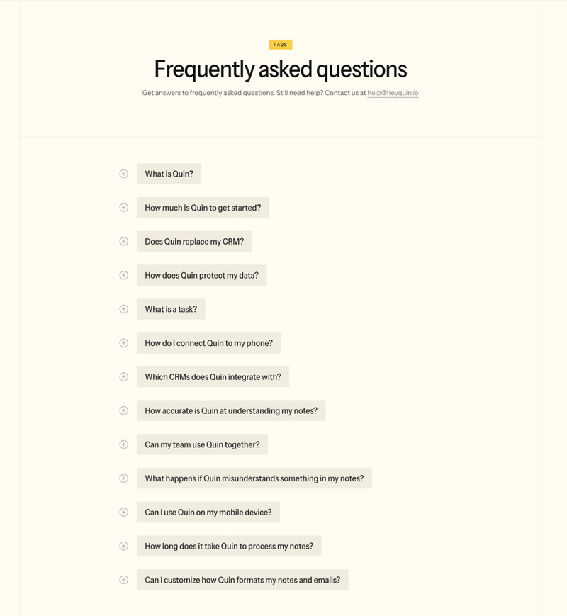 Quin
				faq ui component