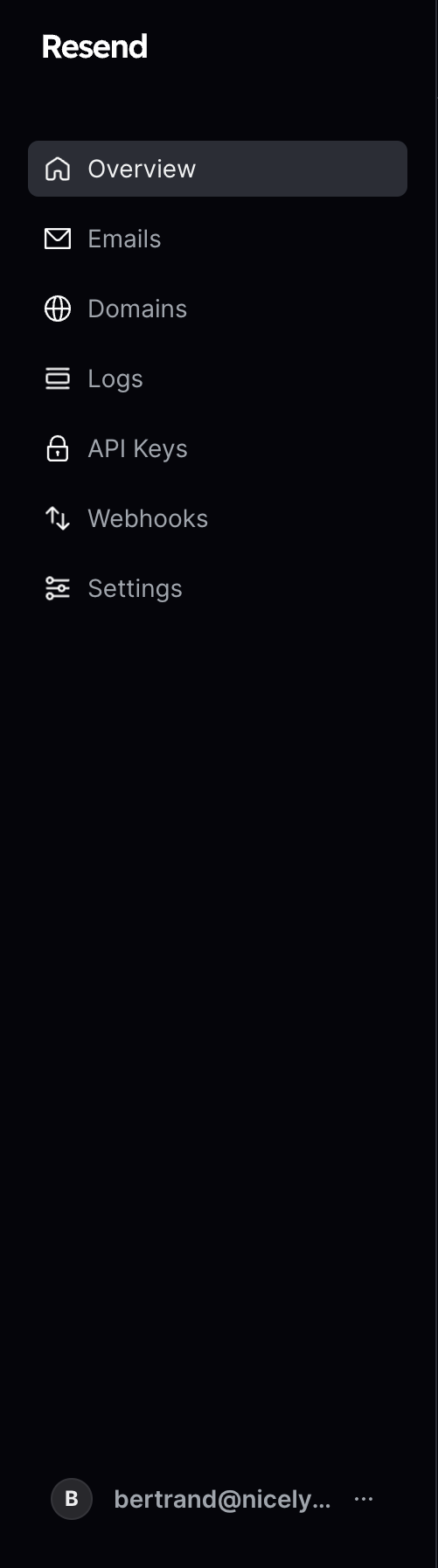 Resend
				vertical navigation ui component