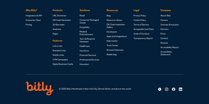 Bitly
				footer ui component