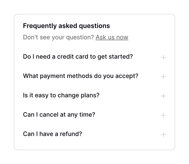Podia
				faq ui component