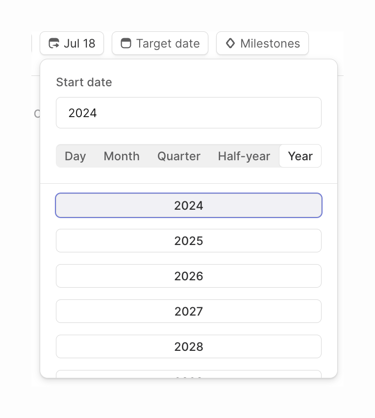 Linear
				datepicker ui component