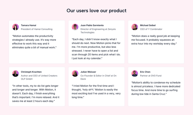 Motion
				testimonial ui component