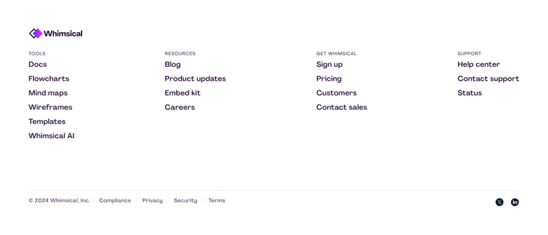 Whimsical
				footer ui component