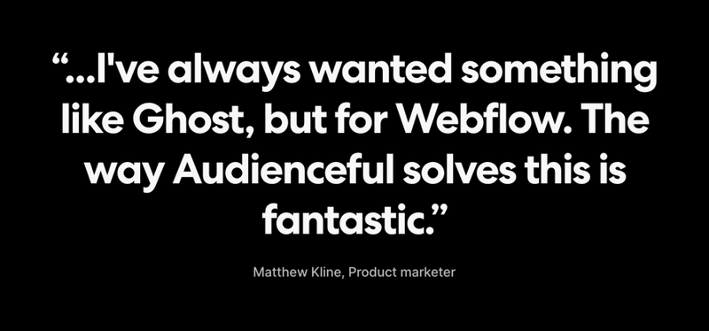 Audienceful
				testimonial ui component