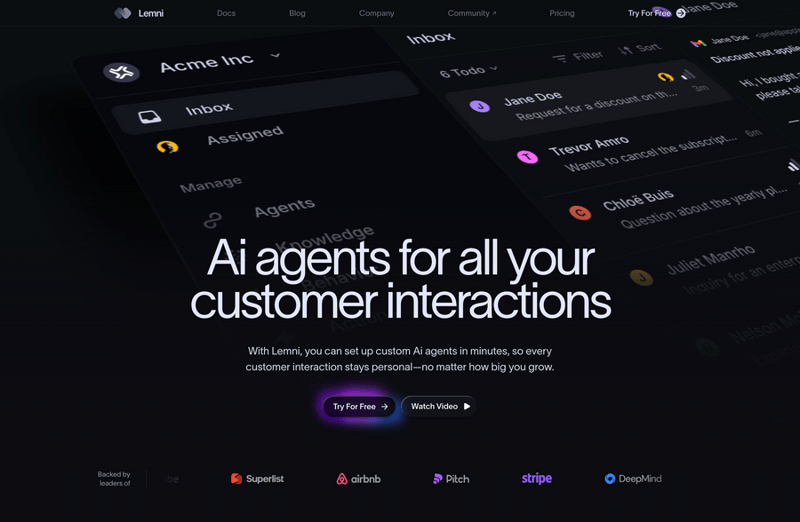 Lemni
				hero section ui component