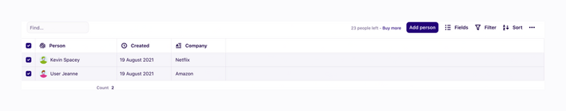 Dovetail
				table ui component