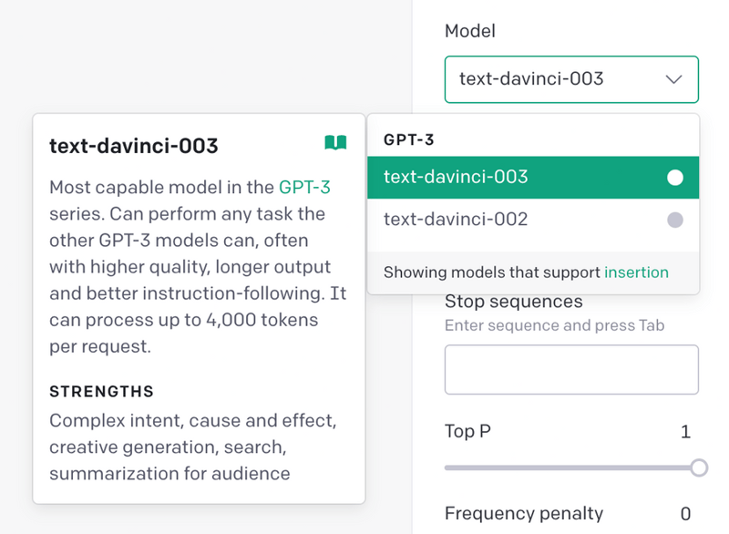 OpenAI
				dropdown menu ui component