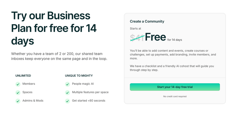 Mighty
				pricing section ui component