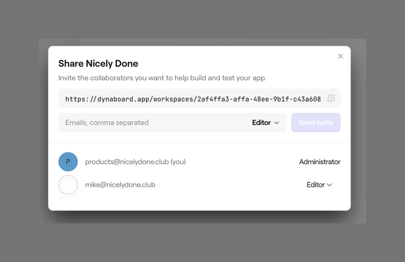 Dynaboard
				modal ui component