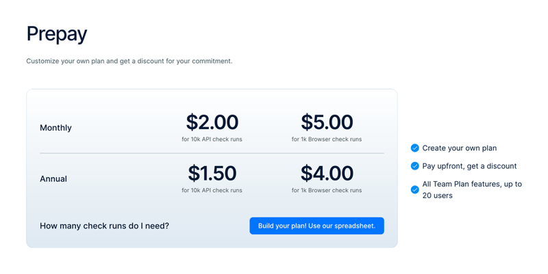 Checkly
				pricing section ui component