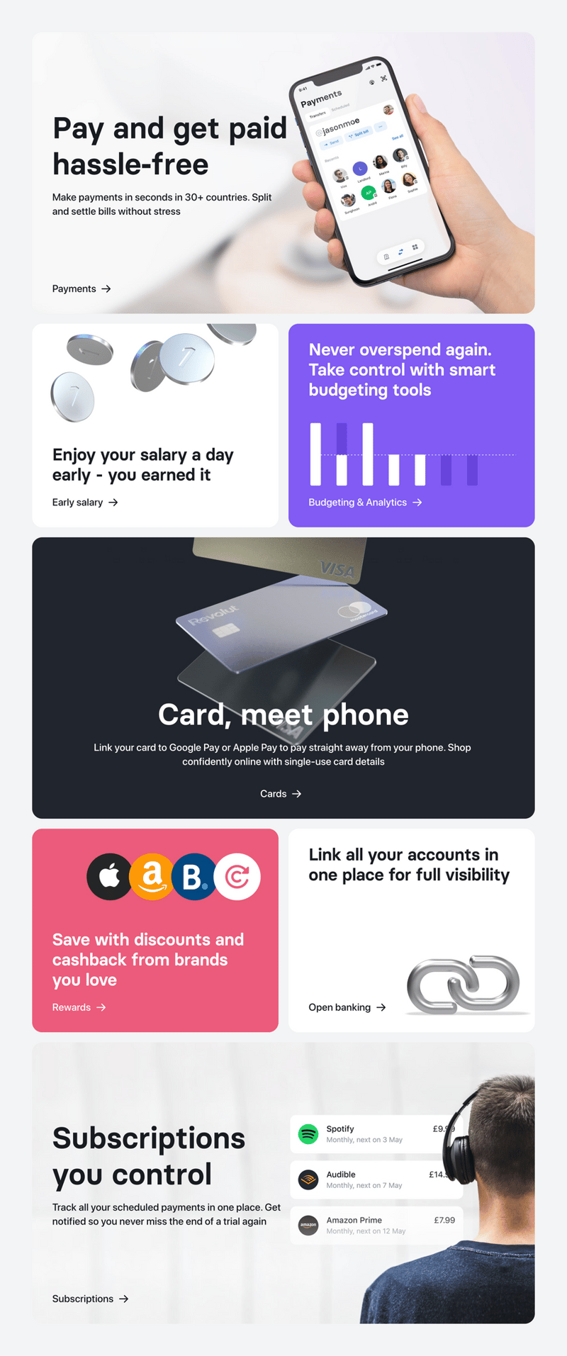 Revolut
				bento box ui component