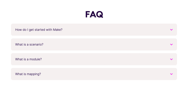 Make
				faq ui component