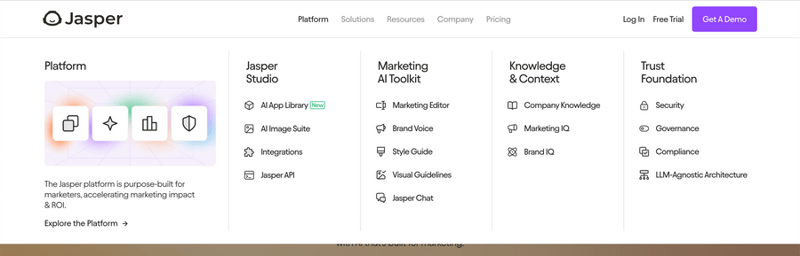 Jasper
				flyout menu ui component