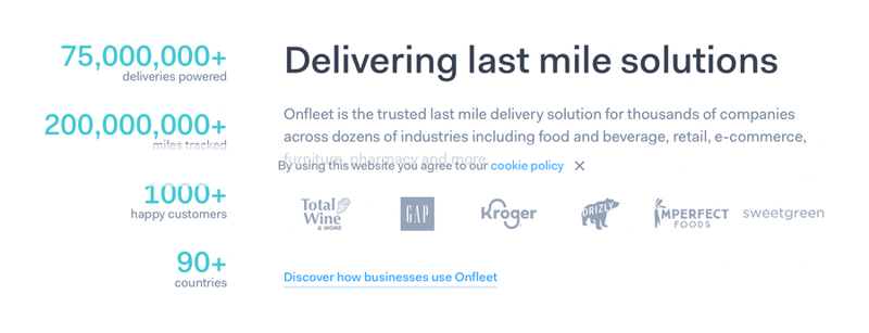 Onfleet
				social proof ui component