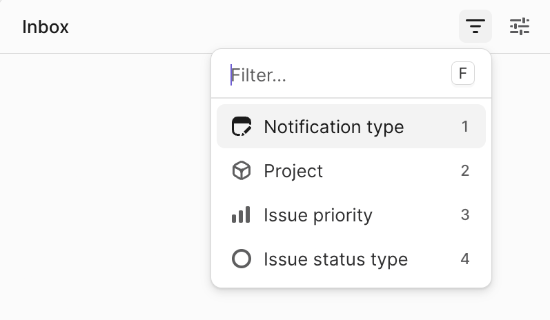 Linear
				sorting & filtering ui component