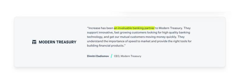 Increase
				testimonial ui component