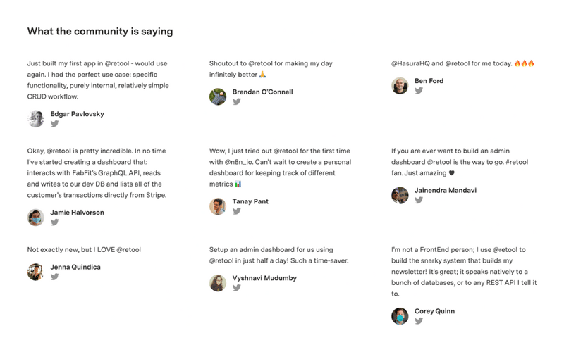 Retool
				testimonial ui component