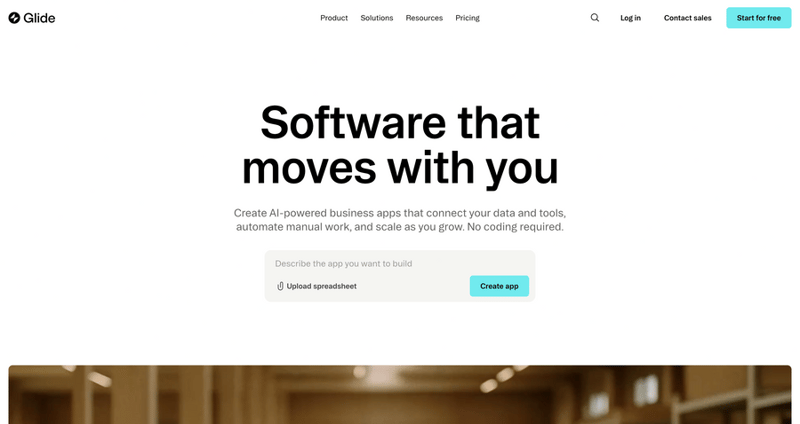 Glide
				hero section ui component
