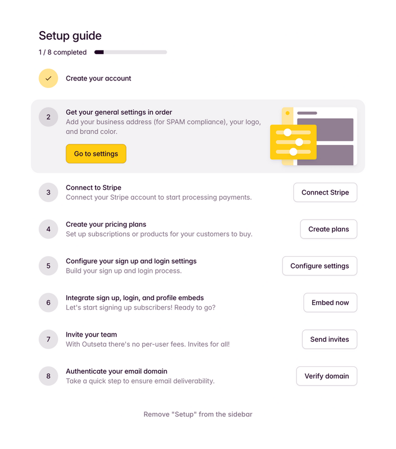Outseta
				progress indicator ui component