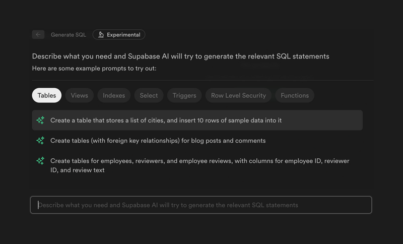 Supabase
				artificial intelligence ui component