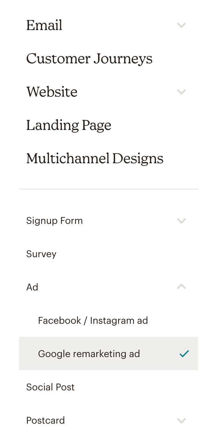 Mailchimp
				accordion ui component