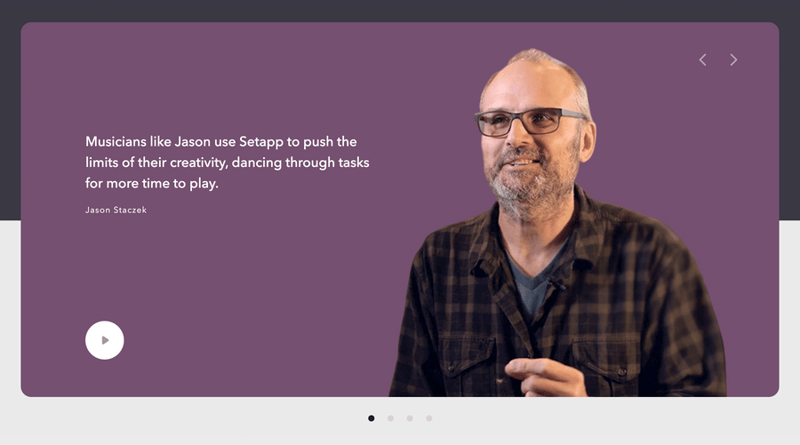 Setapp
				testimonial ui component