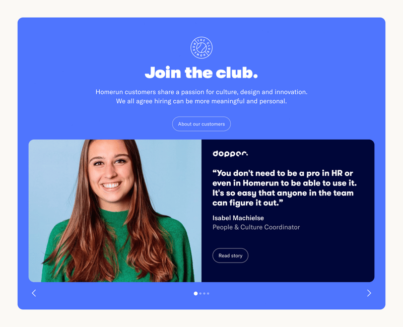 Homerun
				testimonial ui component