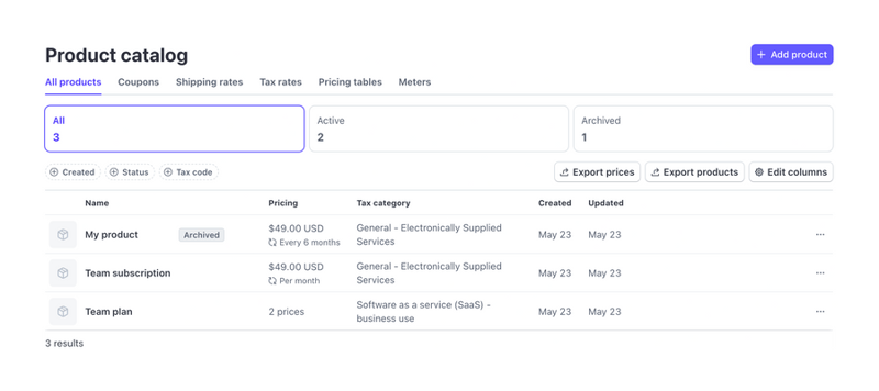 Stripe
				table ui component