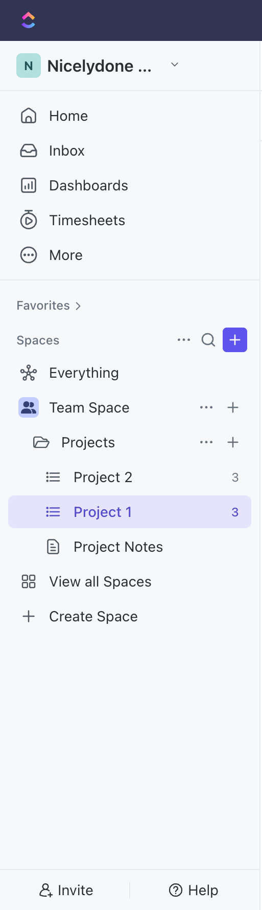 ClickUp
				vertical navigation ui component