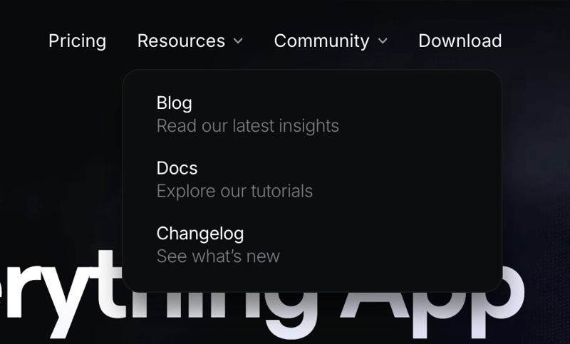 Huly
				dropdown menu ui component