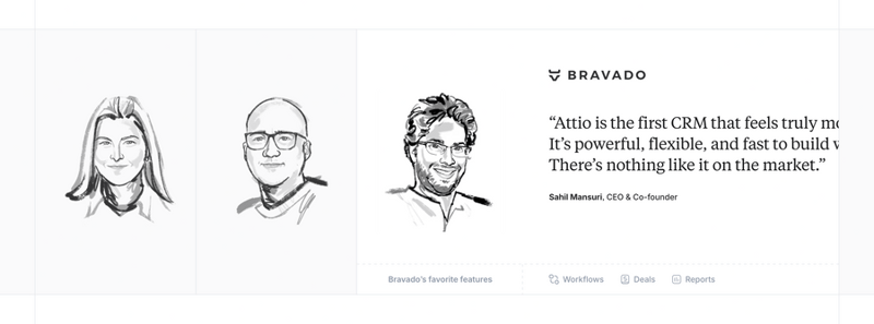 Attio
				testimonial ui component