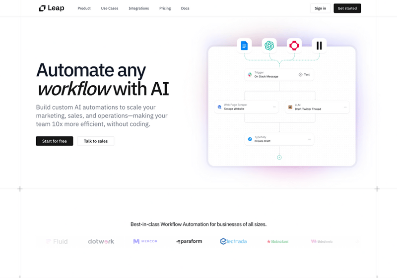 Leap
				hero section ui component