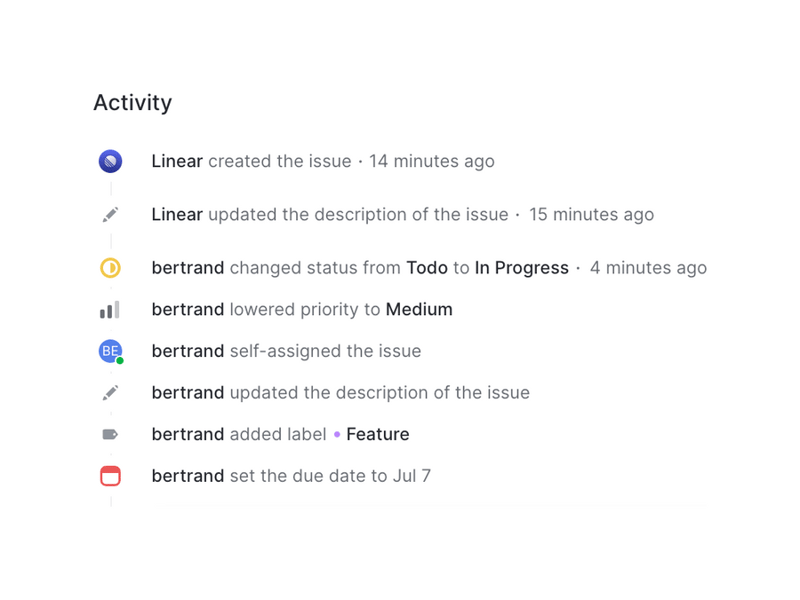 Linear
				timeline & history ui component