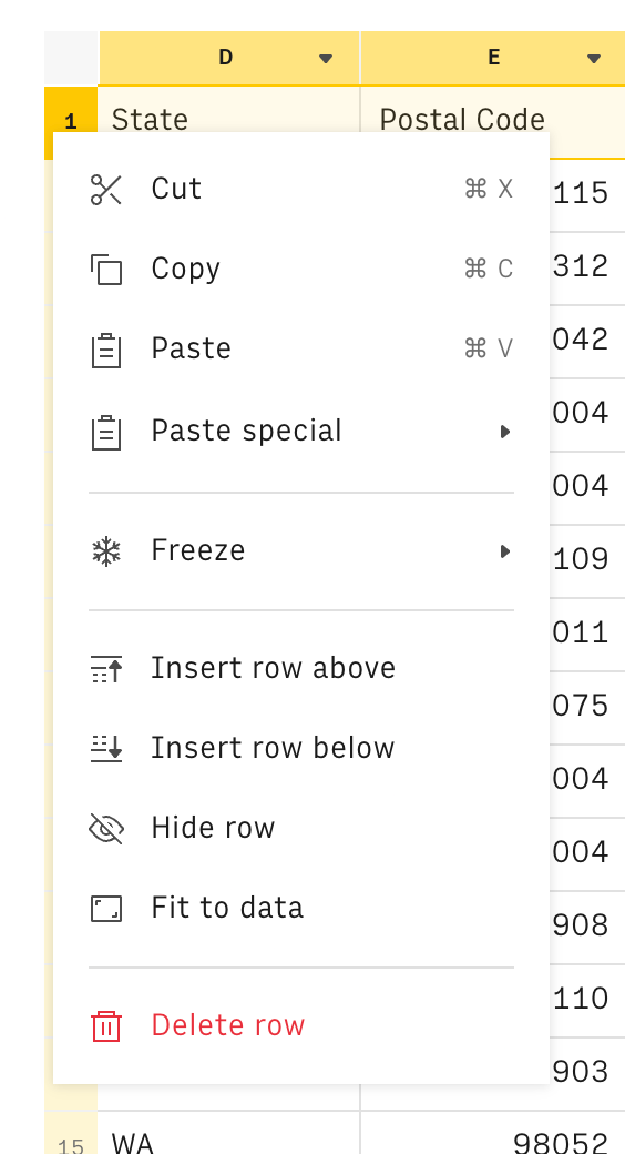 Rows
				dropdown menu ui component