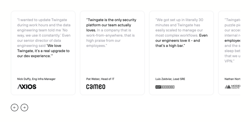 Twingate
				testimonial ui component