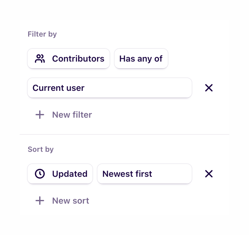 Dovetail
				sorting & filtering ui component