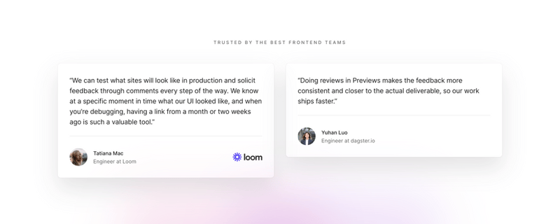 Vercel
				testimonial ui component