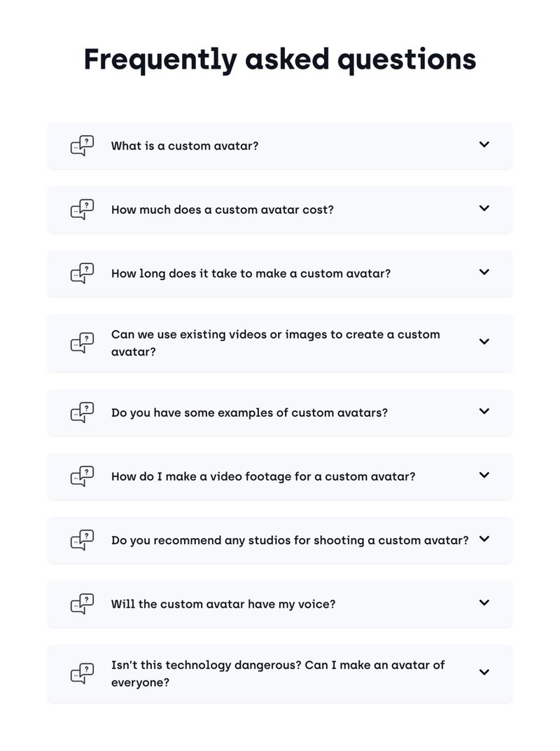 Synthesia
				faq ui component