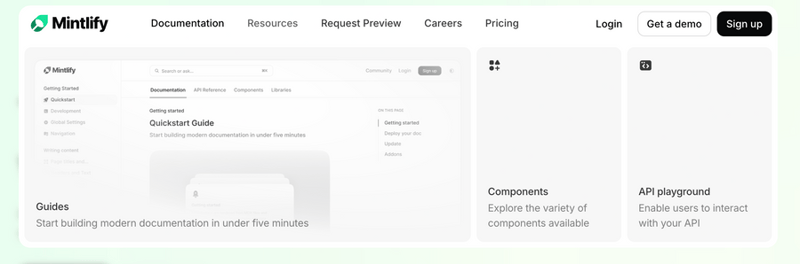 Mintlify
				flyout menu ui component