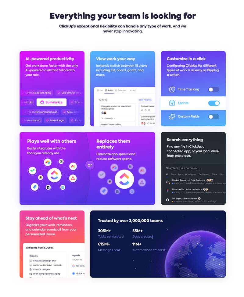 ClickUp
				bento box ui component