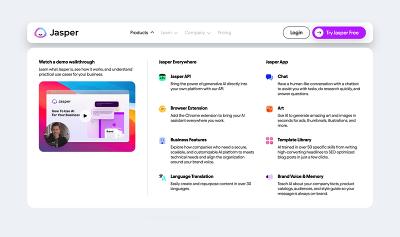 Jasper
				flyout menu ui component