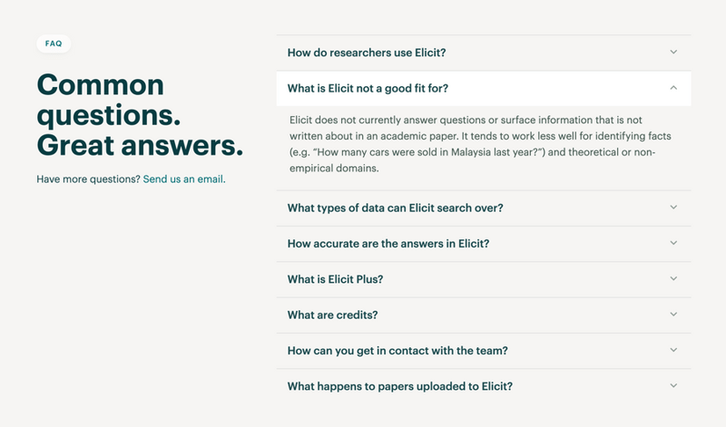 Elicit
				faq ui component