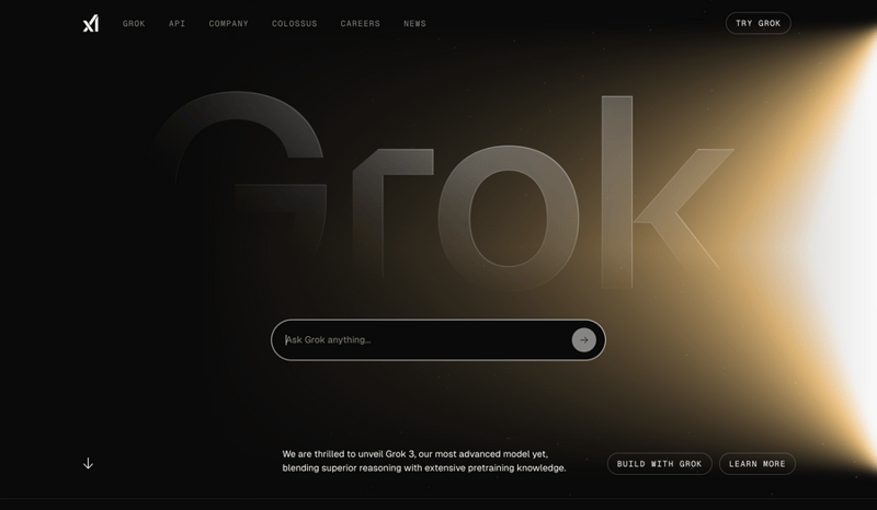 Grok
				hero section ui component