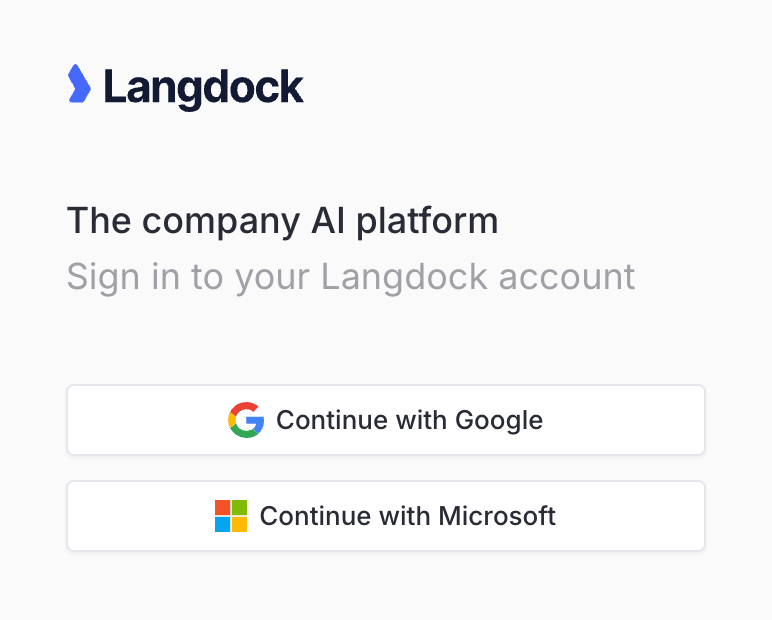 Langdock
				social login button ui component